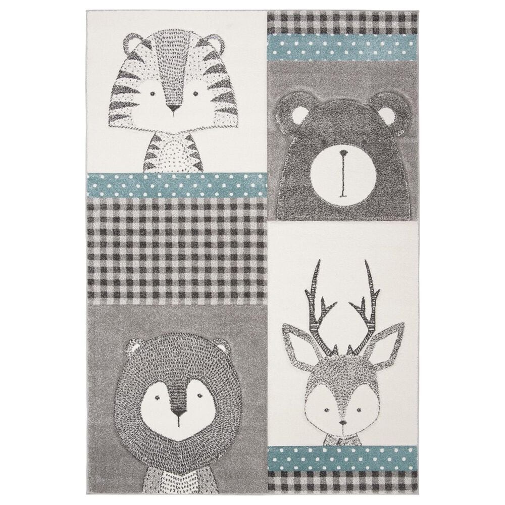 Safavieh Carousel 10" x 14" Grey and Ivory Kids Area Rug, , large