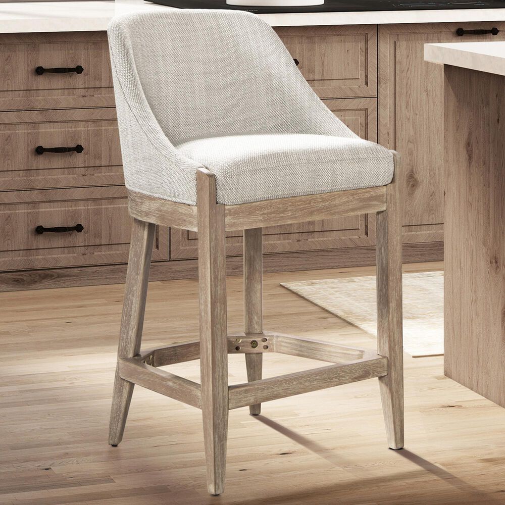 Jennifer Taylor Home Newport 26.5" Counter Stool with Neutral Gray Cushion in Brushed Natural, , large