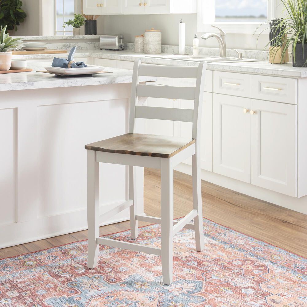 Linon Home Decor Colm Counter Stool in Light Grey and Warm Brown, , large