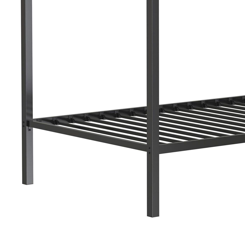 Pacific Landing Alevera Twin Over Twin Bunk Bed with Ladder in Matte Black, , large