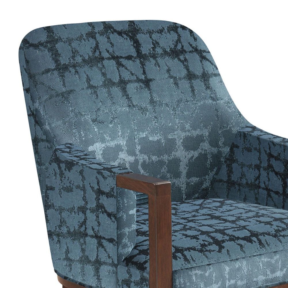 Lexington Furniture Rendezvous Lambeth Dining Arm Chair in Chester Finish and Blue Upholstery, , large