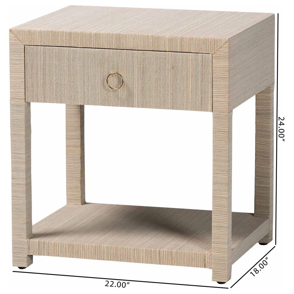 Baxton Studio Nata 1-Drawer Nightstand in Natural, , large