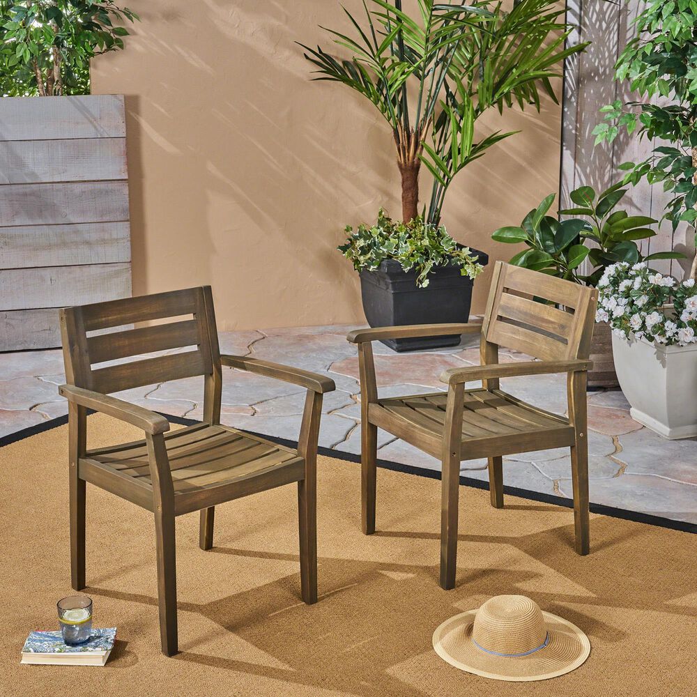 Hearth and Haven Stamford Patio Dining Chair in Gray (Set of 2), , large