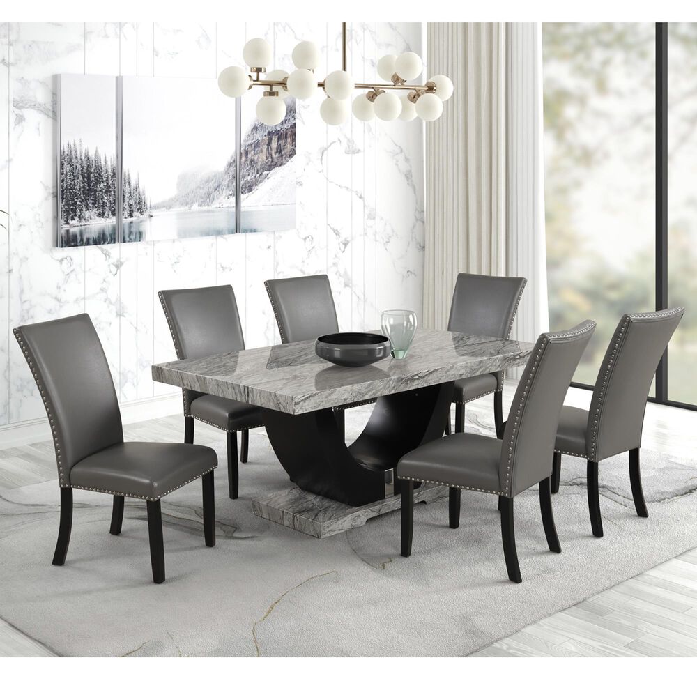 Titanic Furniture 7-Piece Dining Set in Black and Gray, , large