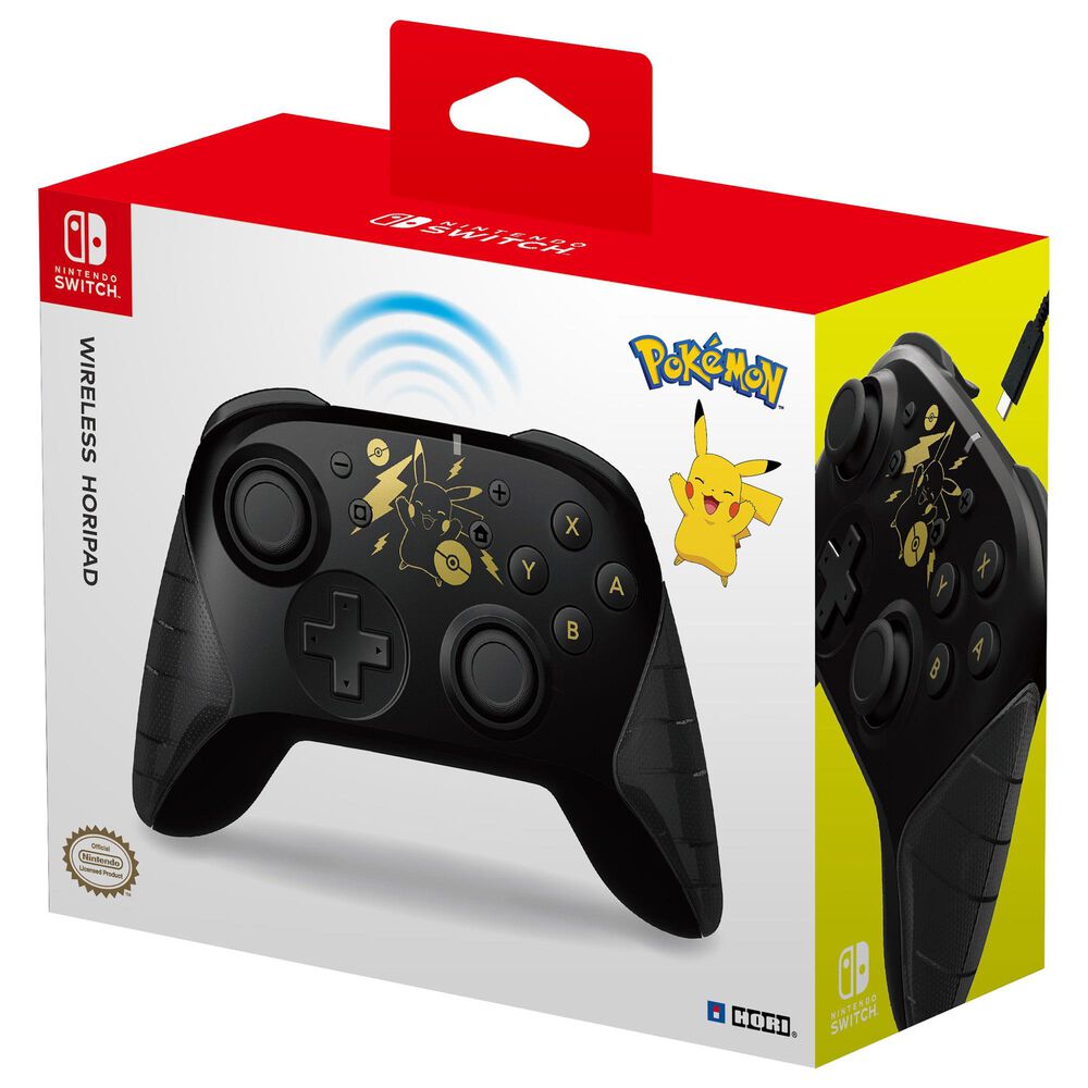 Hori Horipad Pikachu Wireless Controller in Black and Gold - Nintendo Switch, , large