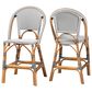 Baxton Studio Genica Counter Stool with Two-Tone Black and White Weaving in Natural Rattan (Set of 2), , large