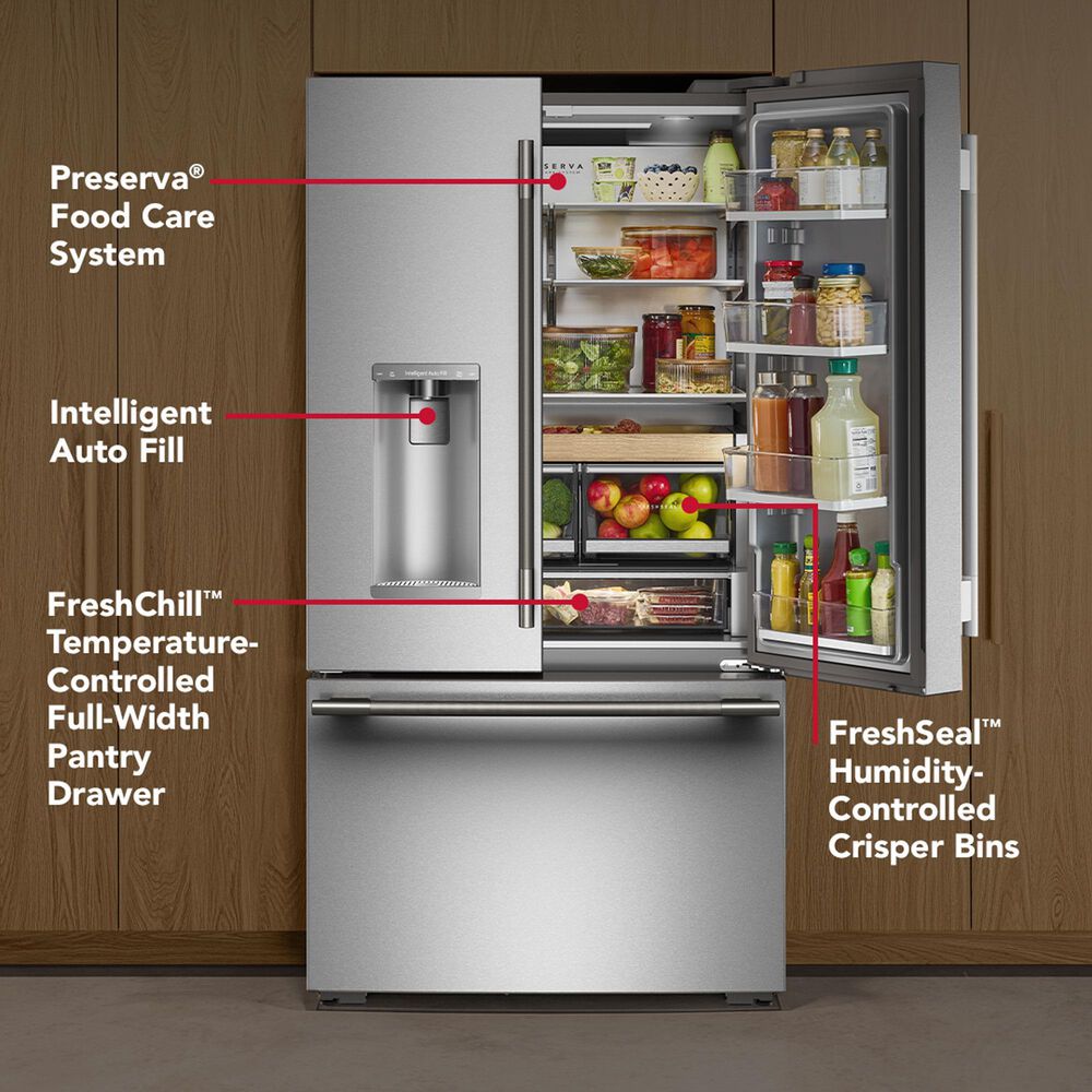 KitchenAid 23 Cu. Ft. Counter-Depth French Door Refrigerator in Fingerprint Resistant Stainless Steel, , large