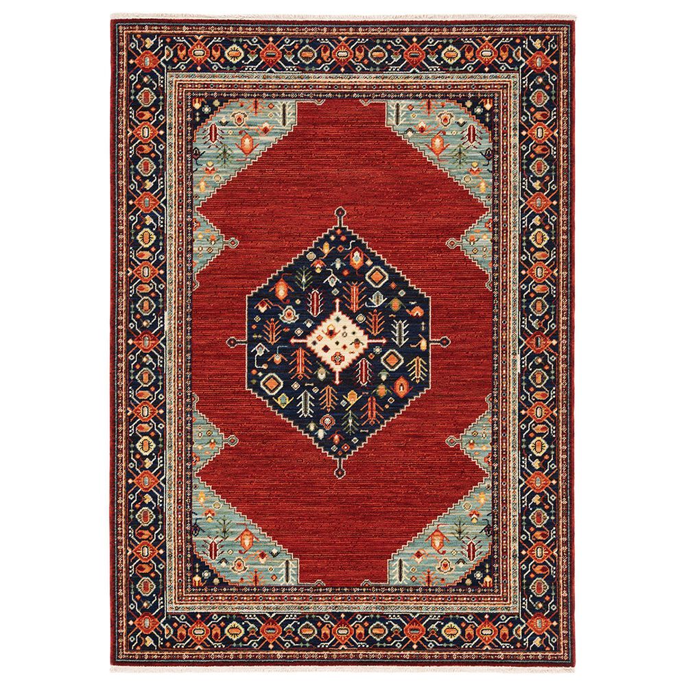 Oriental Weavers Lilihan Medallion 5503M 6"7" x 9"6" Red and Blue Area Rug, , large