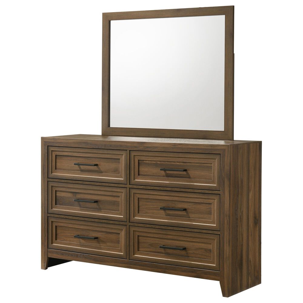 Crown Mark Lorraine 5 Piece Queen Panel Bedroom Set in Brown, , large