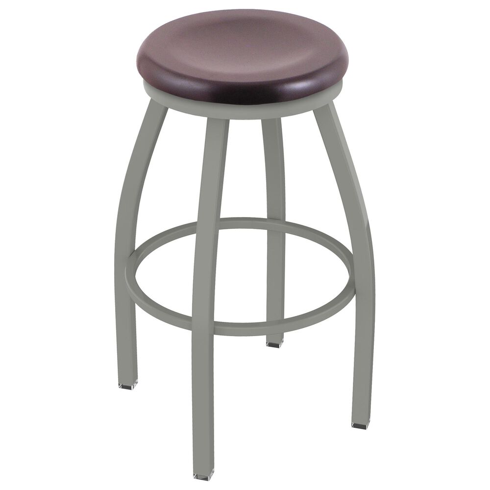 Holland Bar Stool 802 Misha 25" Swivel Counter Stool with Anodized Nickel and Dark Cherry Maple Seat, , large