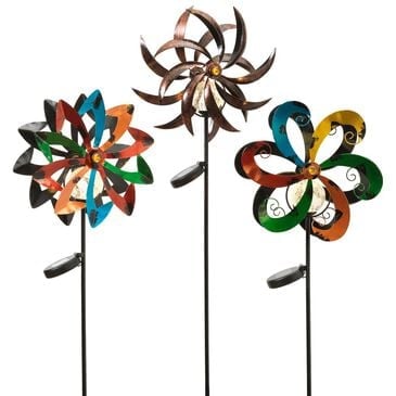 The Gerson Company 43" Solar Wind Spinners (Set of 3), , large