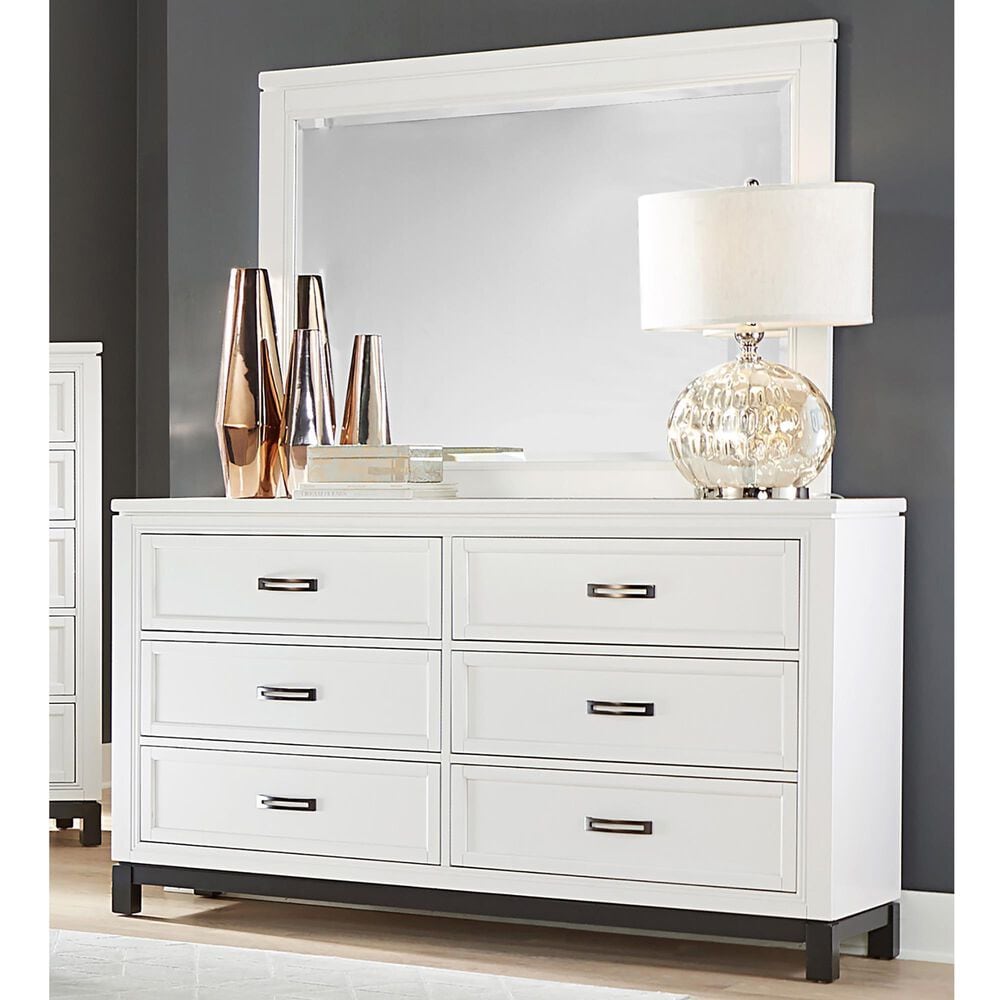 Riva Ridge Hyde Park 6-Drawer Dress and Mirror in White, , large