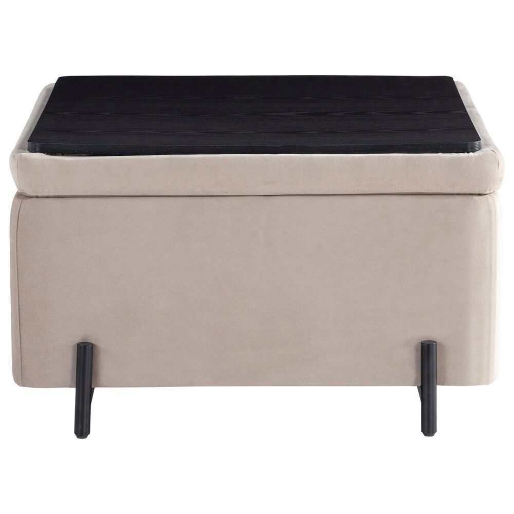 Lifestyle Solutions Kona Large Storage Ottoman in Taupe, , large