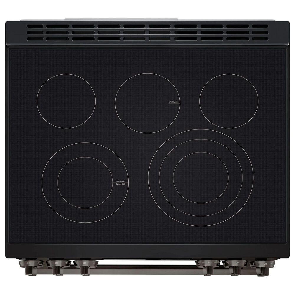 LG 2-Piece Kitchen Package with 6.3 Cu. Ft. Smart Slide-In Electric Range and 2.1 Cu. Ft. Smart Over-the-Range Microwave in Black Stainless Steel, , large