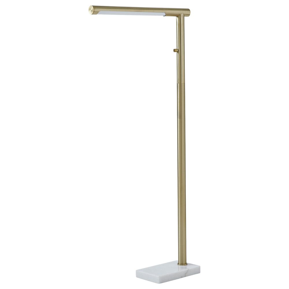 Ashley Santiford Metal Floor Lamp in Gold and White, , large