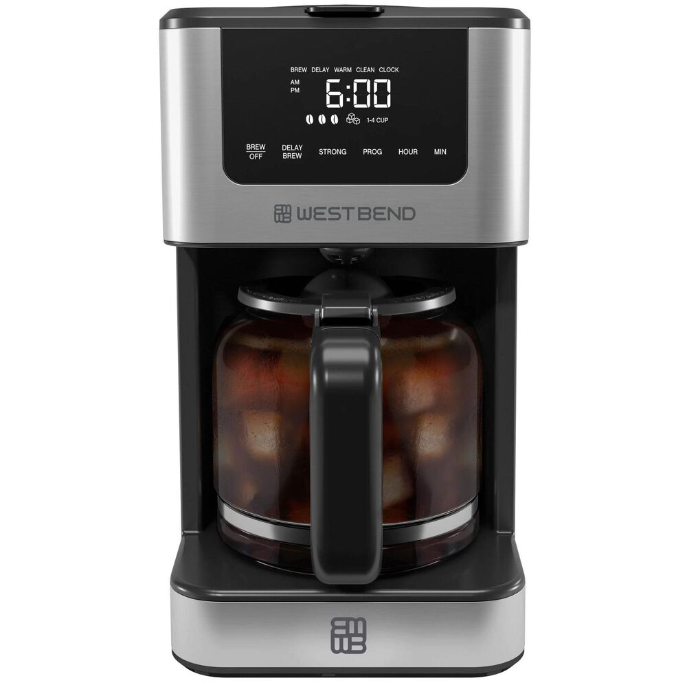 West Bend 12 Cup Hot &amp; Iced Coffee Maker in Stainless Steel, , large