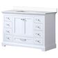 Lexora Home Dukes 48" Single Bathroom Vanity in White with 2 cm White Quartz Top and Rectangular Sink, , large