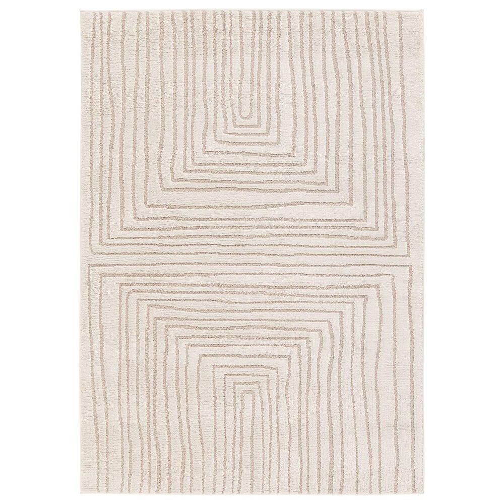 Jaipur Jaida Fantana 6"7" x 9"6" Gray Morn, Humus and Coconut Milk Area Rug, , large