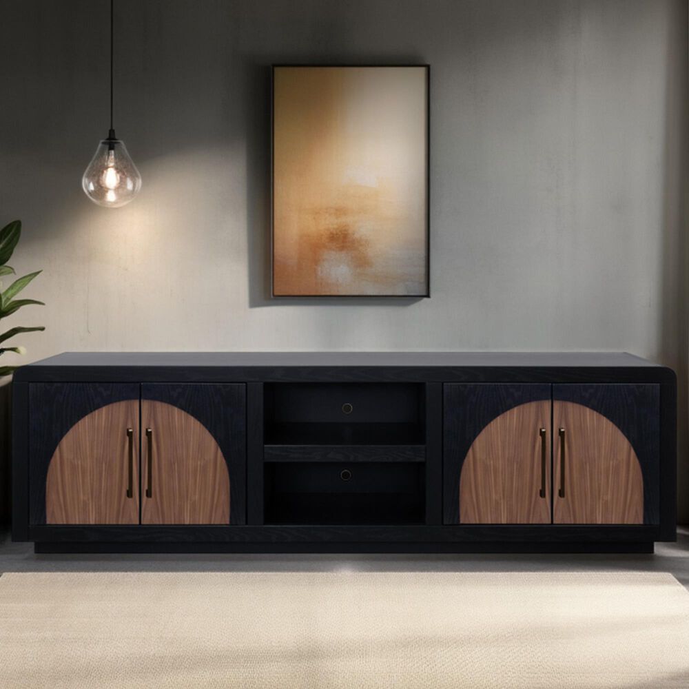 Legends Home Eclipse 92&quot; TV Stand in Clove and Natural Walnut, , large