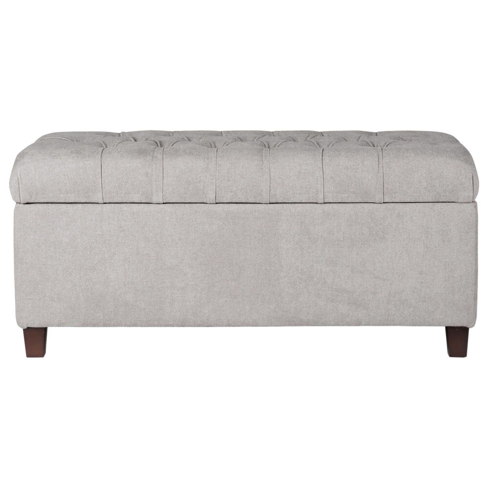 Kinfine Ainsley Storage Bench with Gray Cushion in Dark Walnut, , large