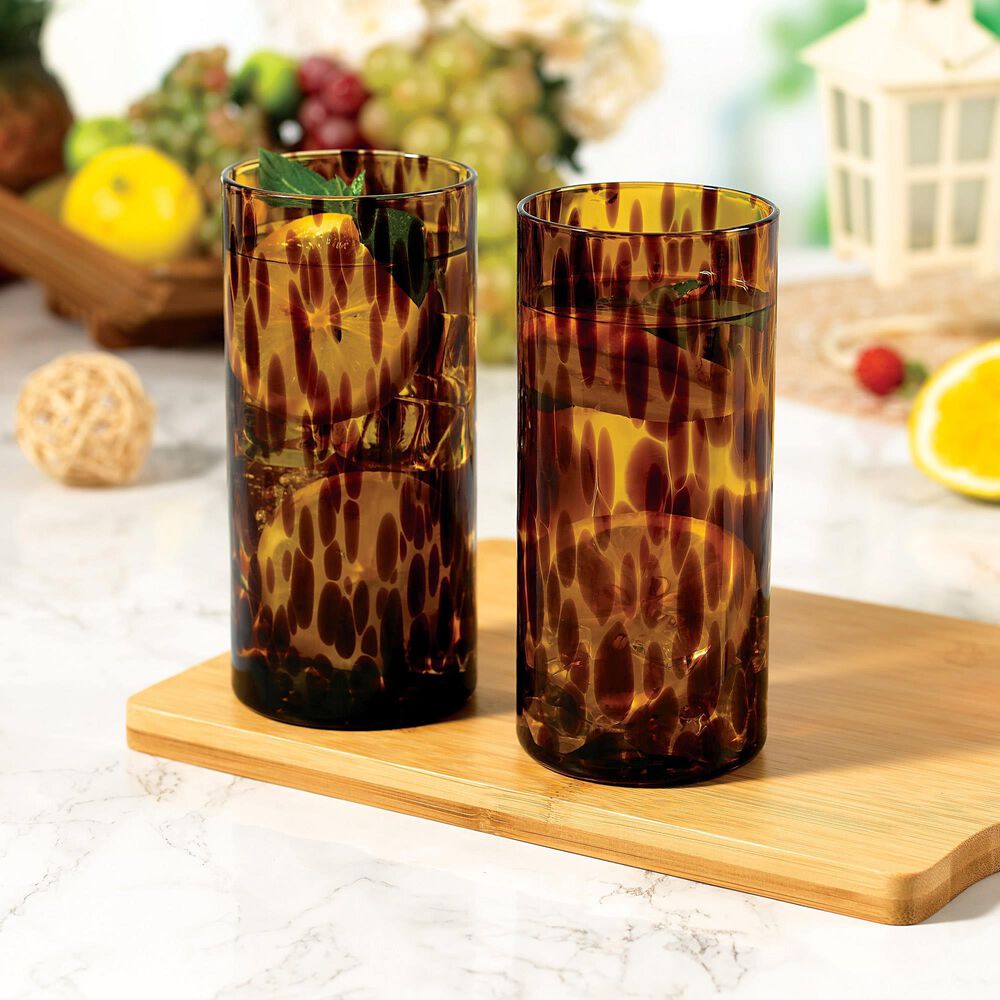 Gifts Plus 14.54 Oz Highball Glass in Tortoise (Set of 4), , large