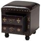 Baxton Studio Charlier Storage Ottoman with Book Spine Drawer in Dark Brown, , large