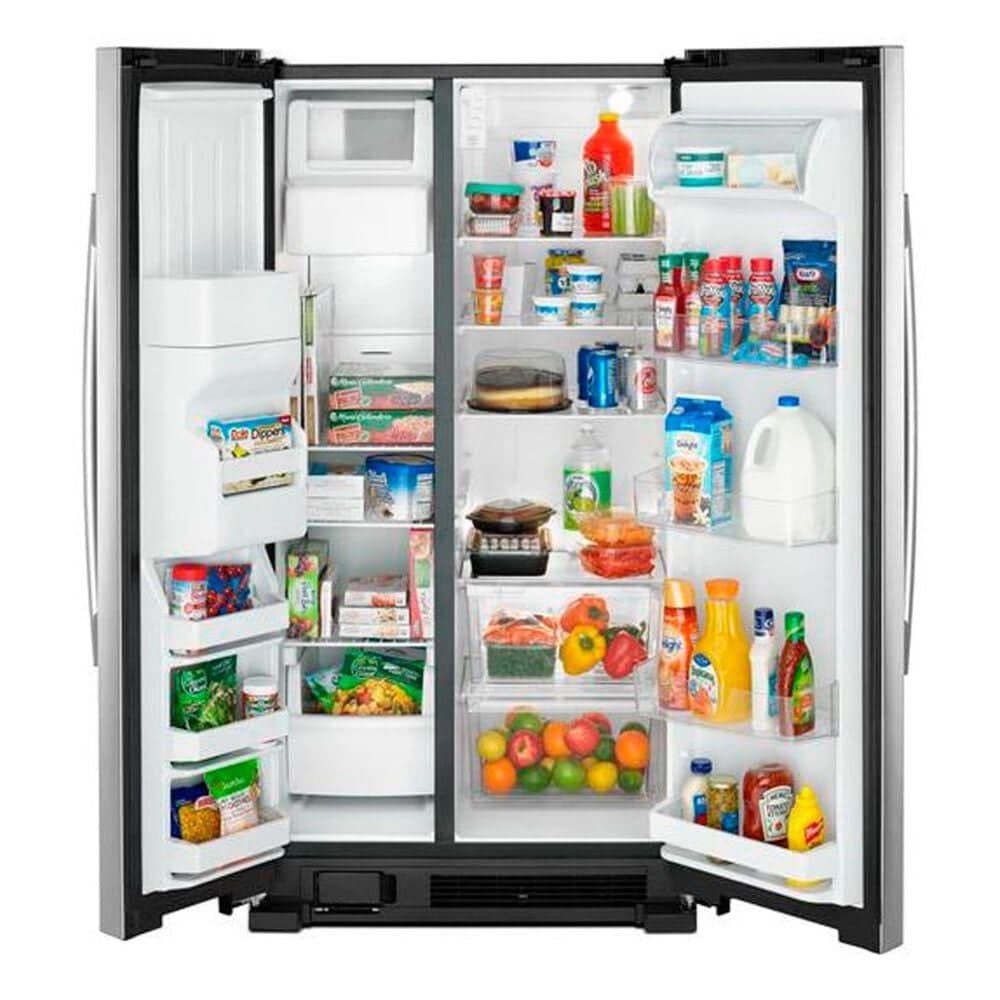 Amana 24.6 Cu. Ft. 35.5&quot; Side-by-Side Refrigerator with Dual Pad External Ice and Water Dispenser in Stainless Steel, , large