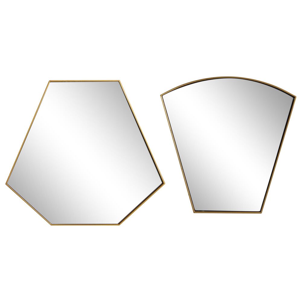 CosmoLiving by Cosmopolitan Contemporary Wall Mirror in Gold &#40;Set of 2&#41;, , large