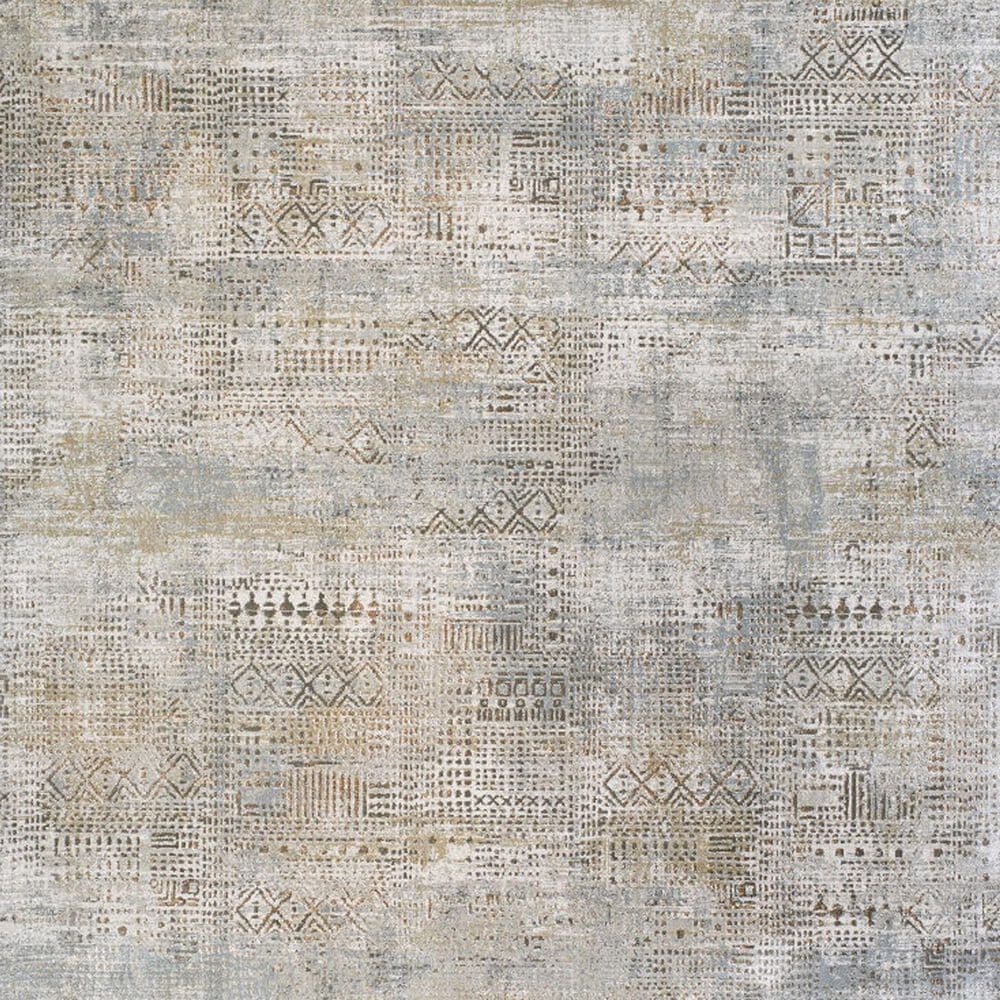 Surya Brunswick Cream, Light Gray, Charcoal, Light Brown, Mustard and Medium Brown 2'7" x 10' Runner, , large