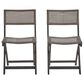 Hearth and Haven Hillside Outdoor Foldable Bistro Chair in Grey and Brown (Set of 2), , large