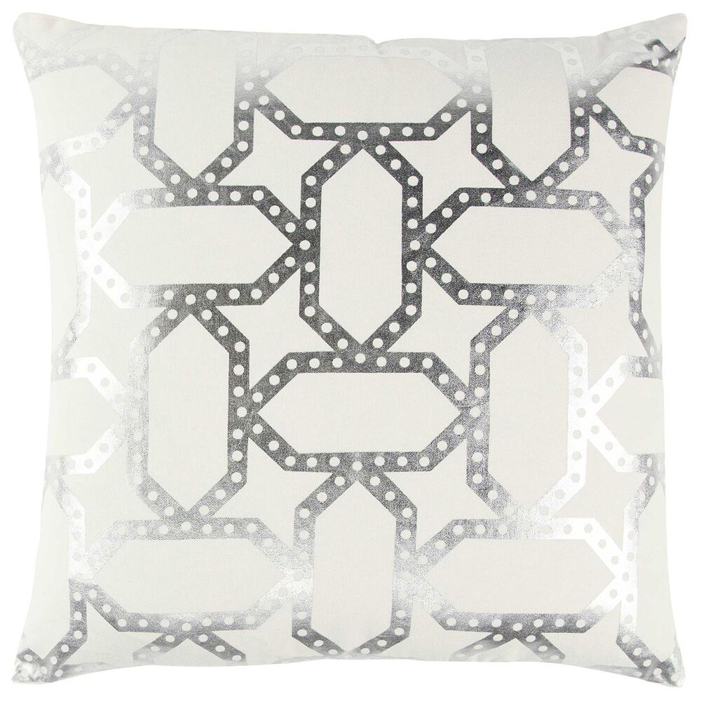 Rizzy Home 20" x 20" Pillow Cover in Tan with Silver, , large