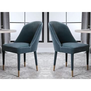 Uttermost Brie Armless Chair Set of Two in Blue, , large