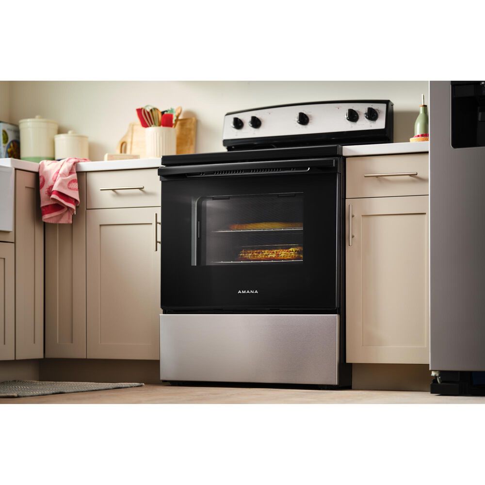 Amana 4.8 Cu. Ft. Electric Range with Knob Controls in Stainless Steel, , large