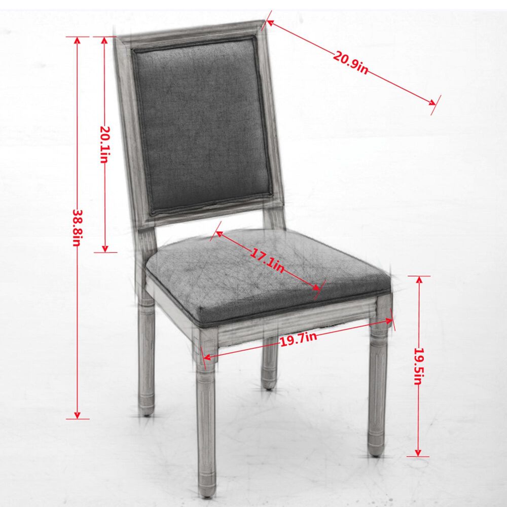 Hearth and Haven Upholstered Side Chair with Square Backrest in Beige (Set of 2), , large