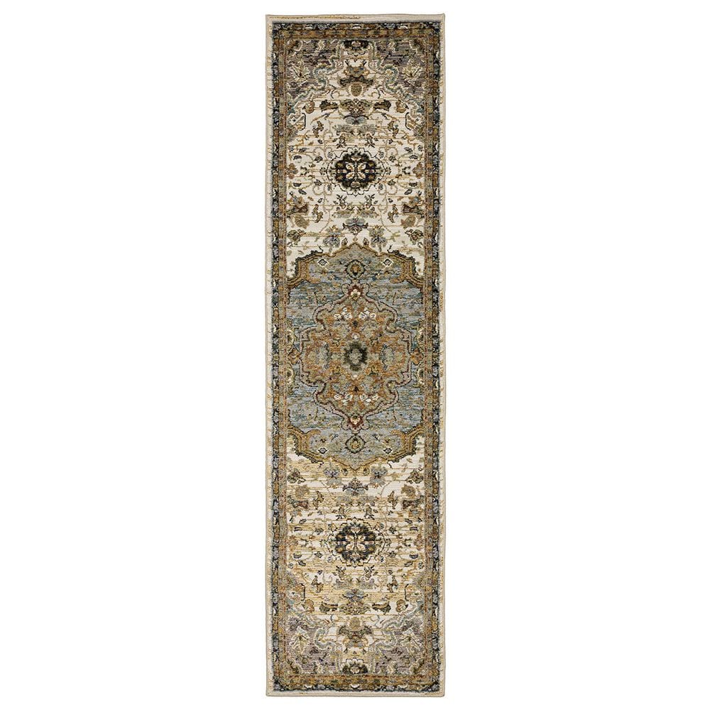 Oriental Weavers Andorra 2"3" x 8" Ivory and Blue Runner, , large