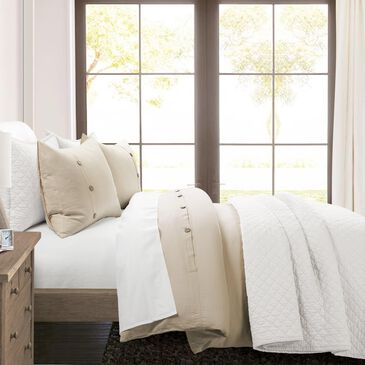 Triangle Home Fashions Belgian Flax 3-Piece Full/Queen Duvet Cover Set in Linen, , large