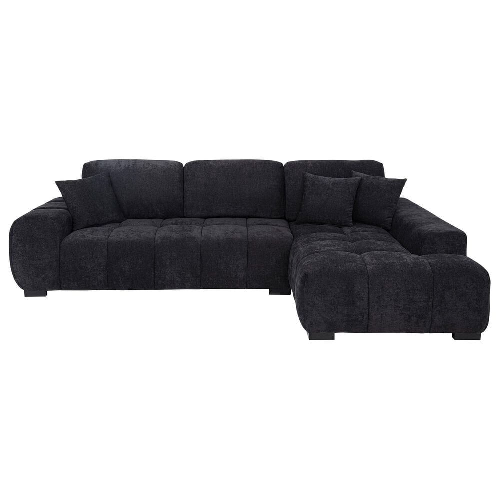 37B Octavia 2-Piece Stationary Right Facing Sectional with Chaise in Black, , large