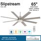 Minka-Aire Slipstream 65" Indoor/Outdoor Ceiling Fan with LED Light in Brushed Nickel Wet, , large