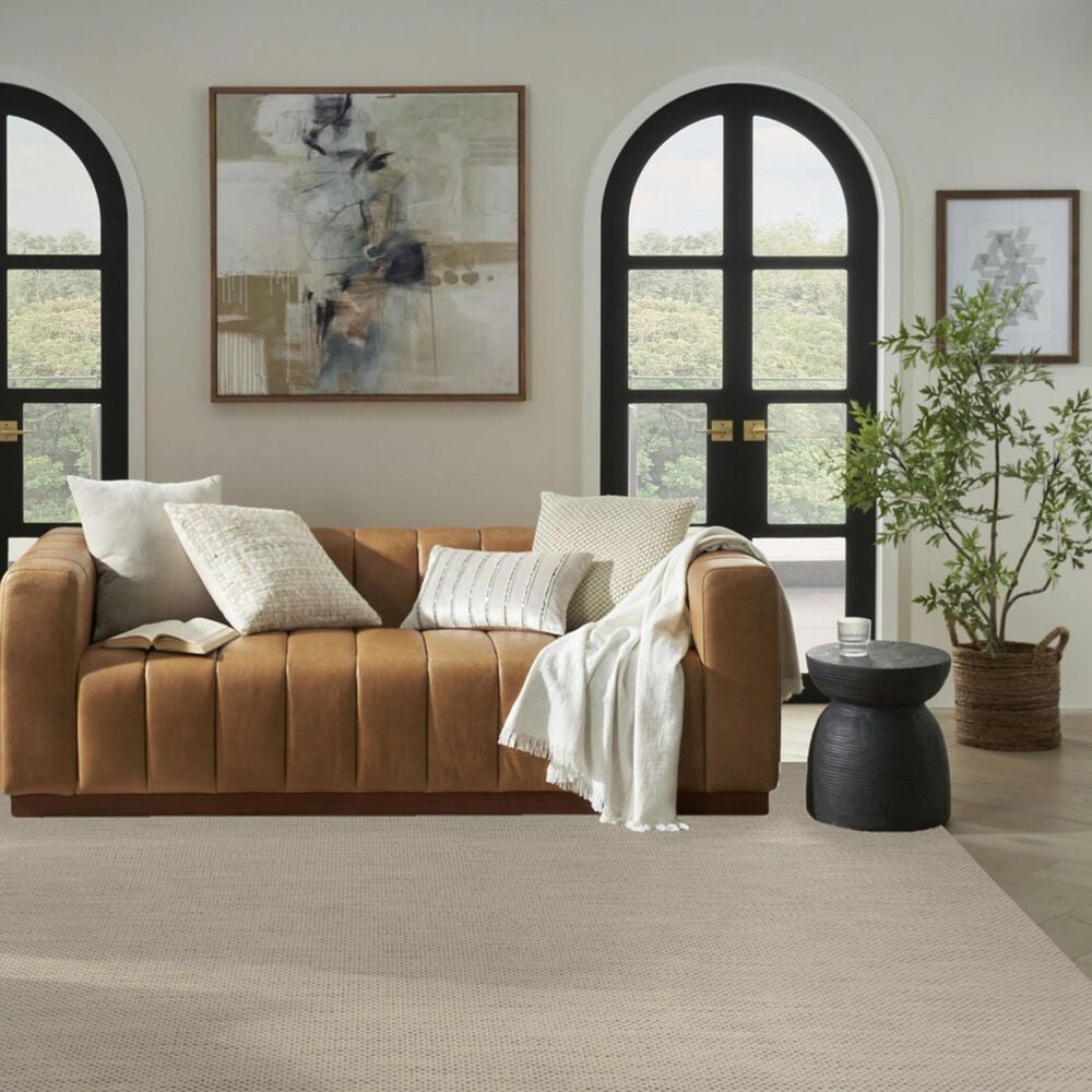 Nourison Courtyard Ivory and Silver 8&#39; x 10&#39; Indoor/Outdoor Area Rug, , large