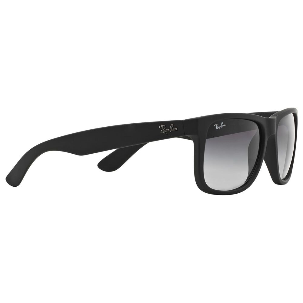 Rayban Glasses Justin Classic Sunglasses with Dark Grey Lenses in Matte Rubber Black, , large