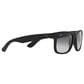 Rayban Glasses Justin Classic Sunglasses with Dark Grey Lenses in Matte Rubber Black, , large