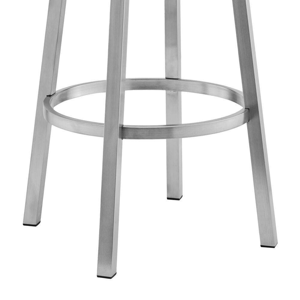 Blue River Lorin 26&quot; Swivel Counter Stool with Black Cushion in Stainless Steel, , large
