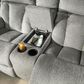Ashley Mitchiner Manual Double Recliner Loveseat with Console in Fog, , large
