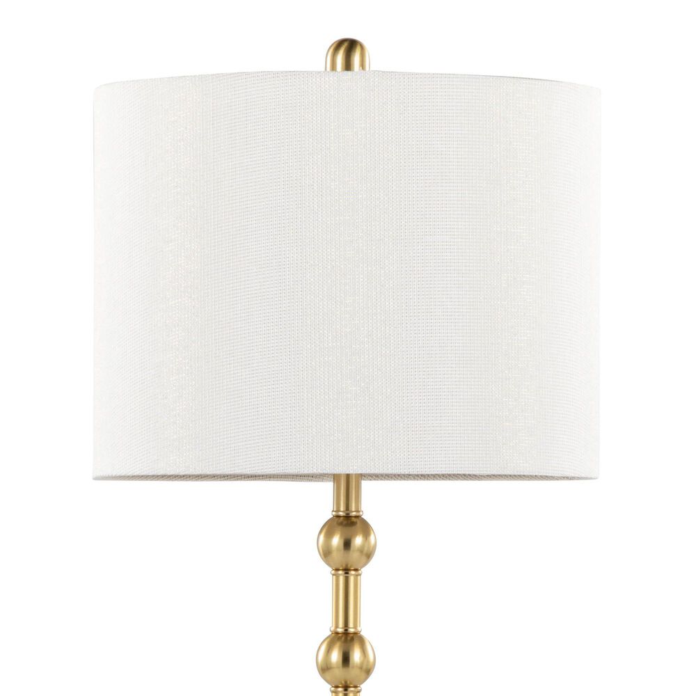 LumiSource Malibu Table Lamp with Off-White Shade in Gold (Set of 2), , large