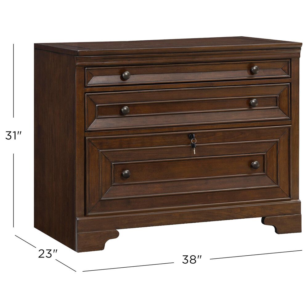 Riva Ridge Arlington Workstation Combo File in Classic Brown, , large