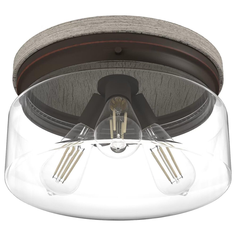 Hunter Devon Park 3-Light Flush Mount in Onyx Bengal and Barnwood, , large