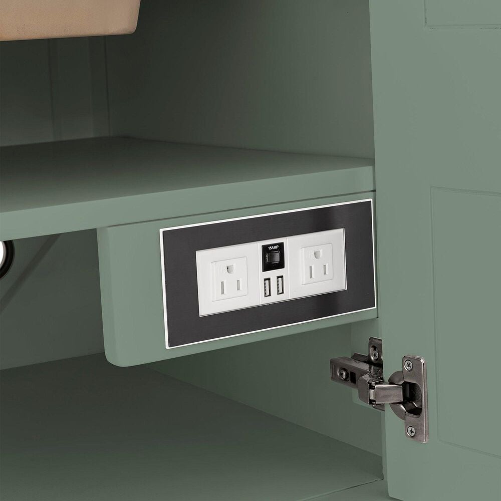 James Martin Vanities Breckenridge 30&quot; Single Bathroom Vanity in Smokey Celadon with 3 cm White Zeus Quartz Top and Rectangular Sink, , large