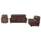 Chateau d"Ax 3-Piece Stationary Leather Living Room Set with Recliner in Red Brown, , large