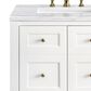 James Martin Vanities Breckenridge 30" Single Bathroom Vanity in Bright White with 3 cm Arctic Fall Solid Surface Top and Rectangular Sink, , large