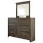 Ashley Juararo Dresser and Mirror in Dark Brown, , large